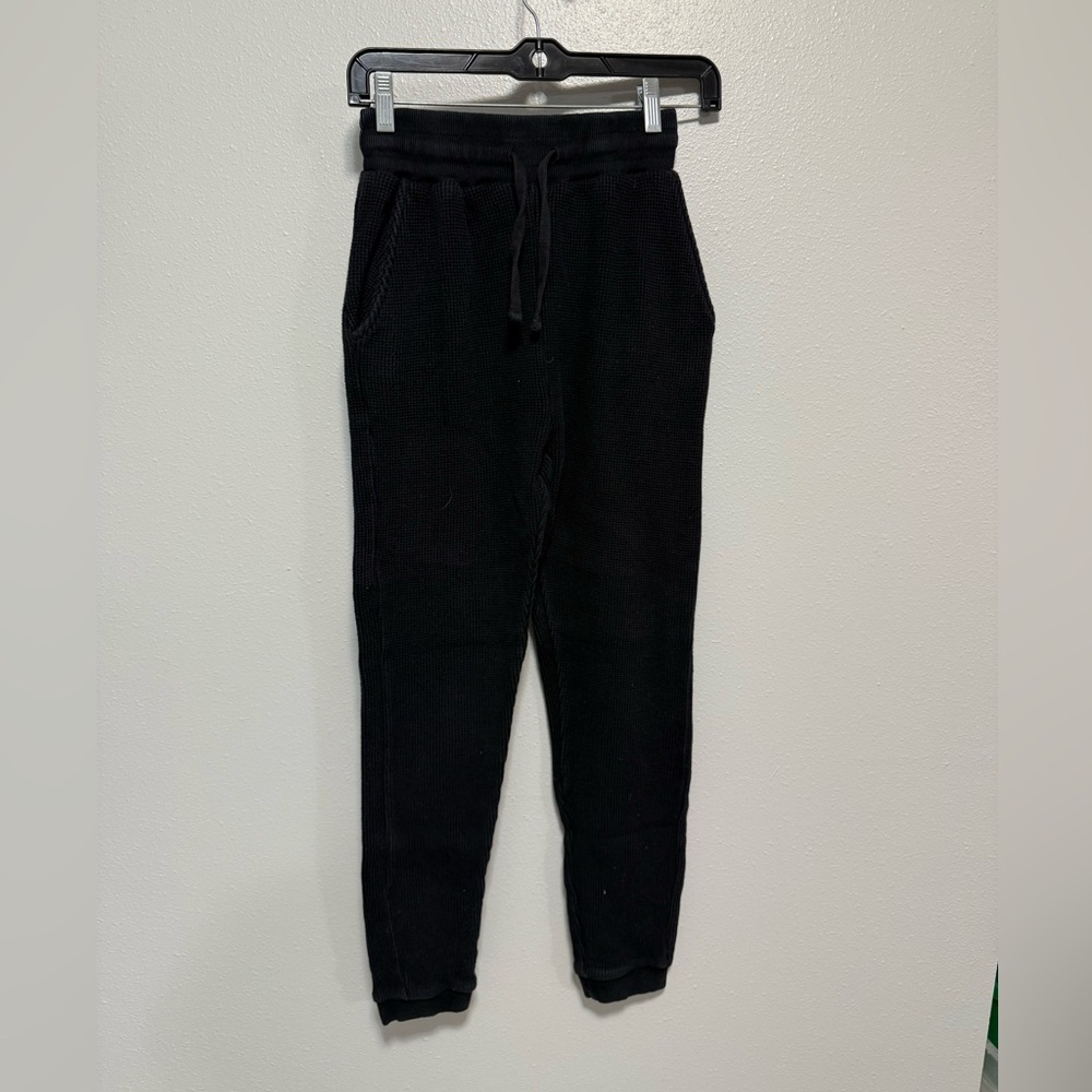 Threadbare Black Waffle Joggers pants Size Small